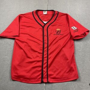 Dale Earnhardt Jr Budweiser Baseball Jersey Shirt Mens XL Red NASCAR Racing 00 8